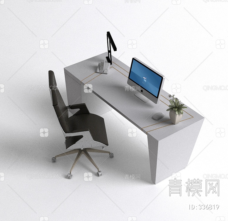 19年款办公桌3D模型下载【ID:336819】