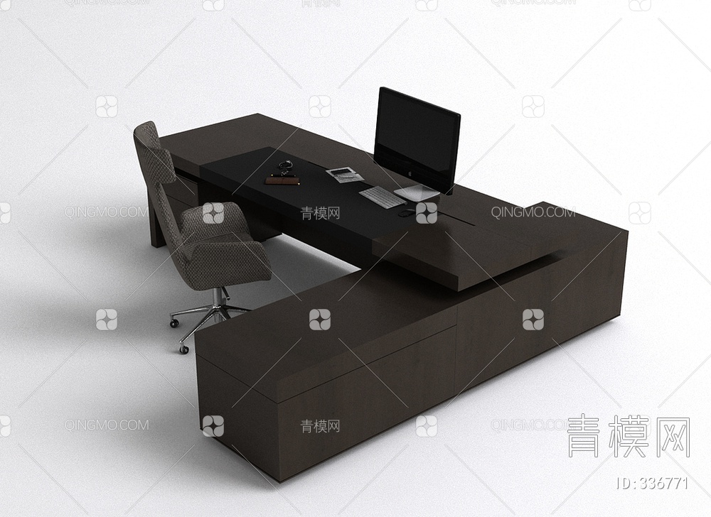 19年款办公桌3D模型下载【ID:336771】