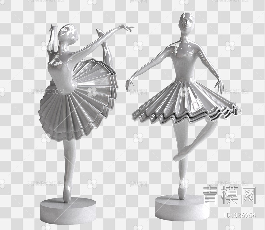 芭蕾舞女孩摆件3D模型下载【ID:336954】