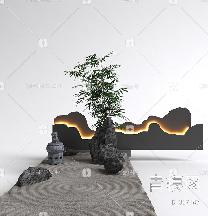 别墅小景观3D模型下载【ID:337147】