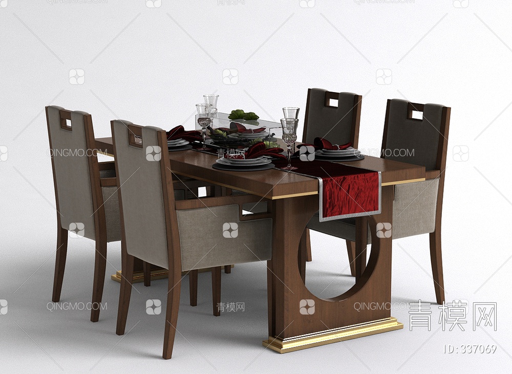 餐桌椅组合3D模型下载【ID:337069】