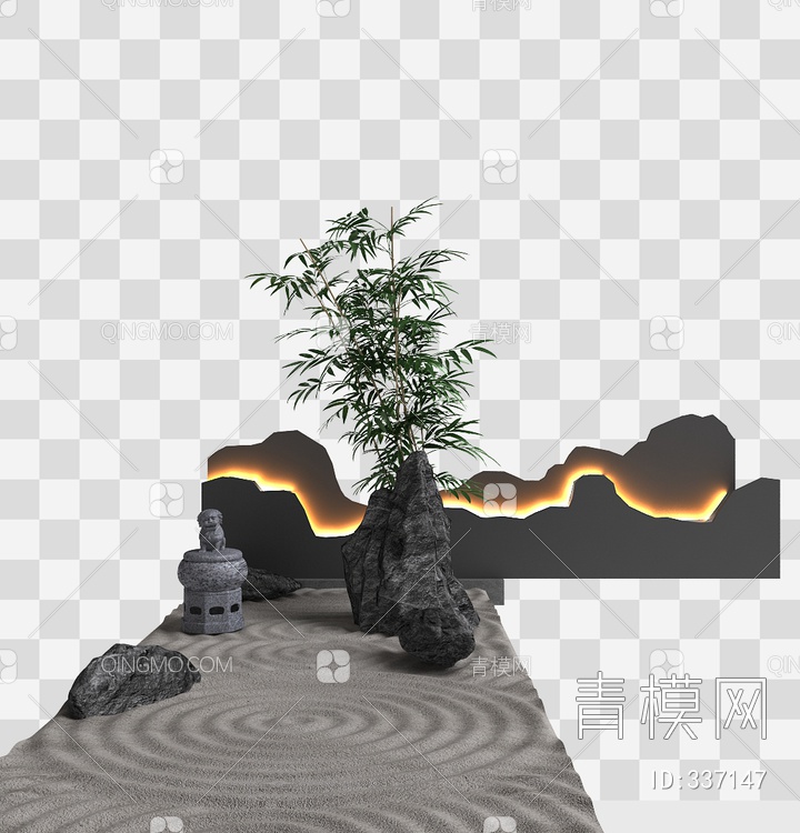 别墅小景观3D模型下载【ID:337147】