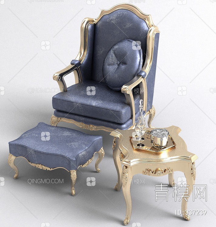 皮革休闲躺椅3D模型下载【ID:337239】