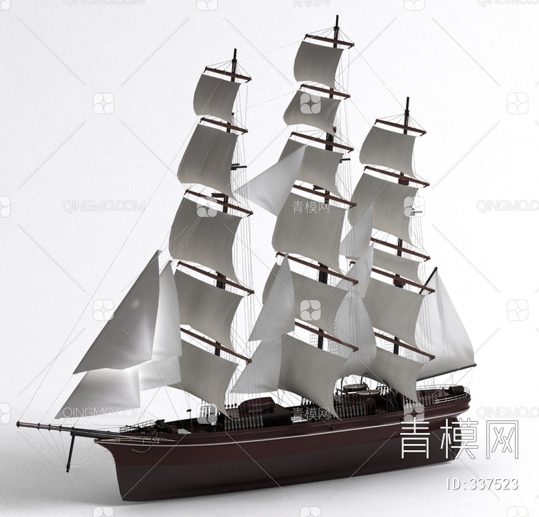 模型帆船摆件3D模型下载【ID:337523】
