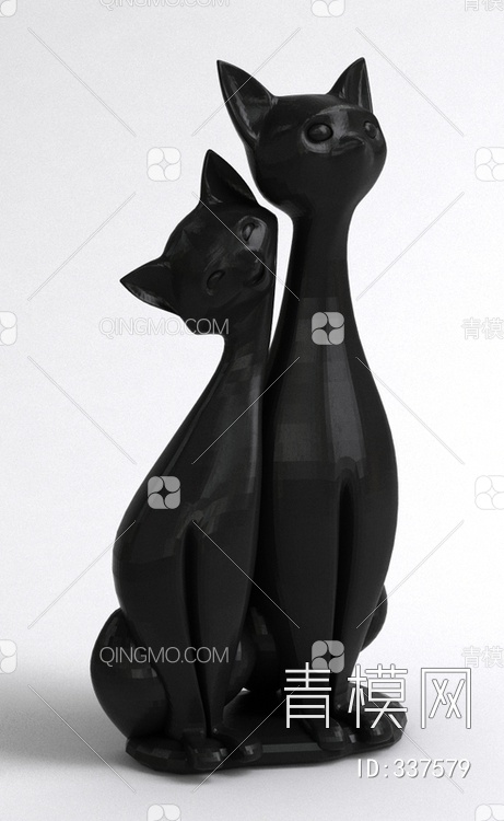 猫雕塑摆件3D模型下载【ID:337579】