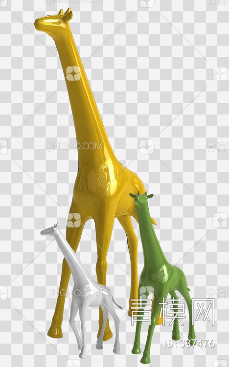 长颈鹿雕塑3D模型下载【ID:337476】