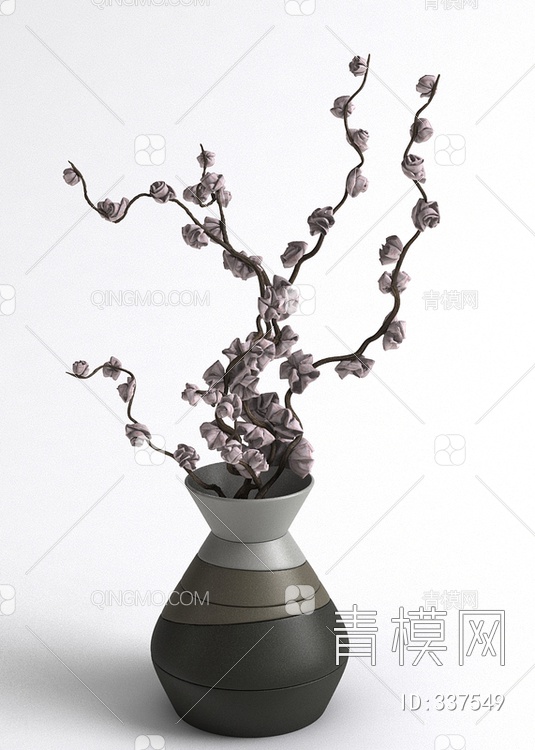 插花瓷器花瓶3D模型下载【ID:337549】