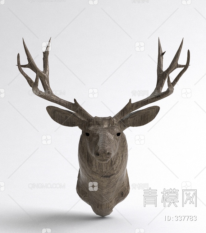 鹿头挂件3D模型下载【ID:337783】