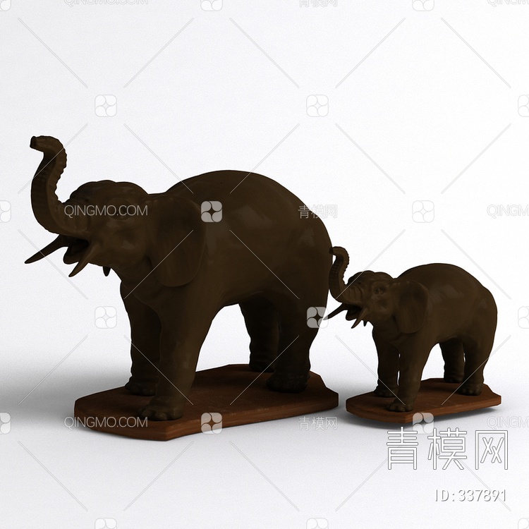大象摆件3D模型下载【ID:337891】