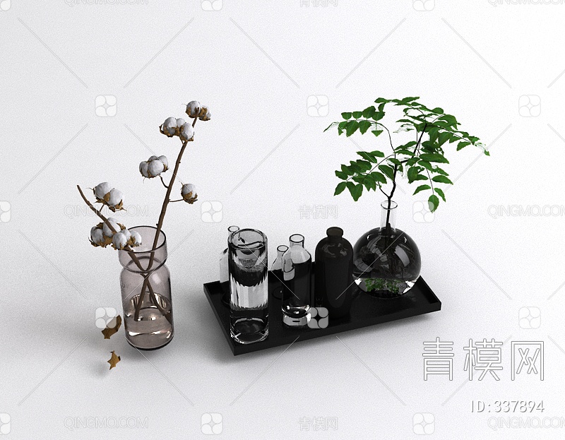 植物装饰摆件3D模型下载【ID:337894】