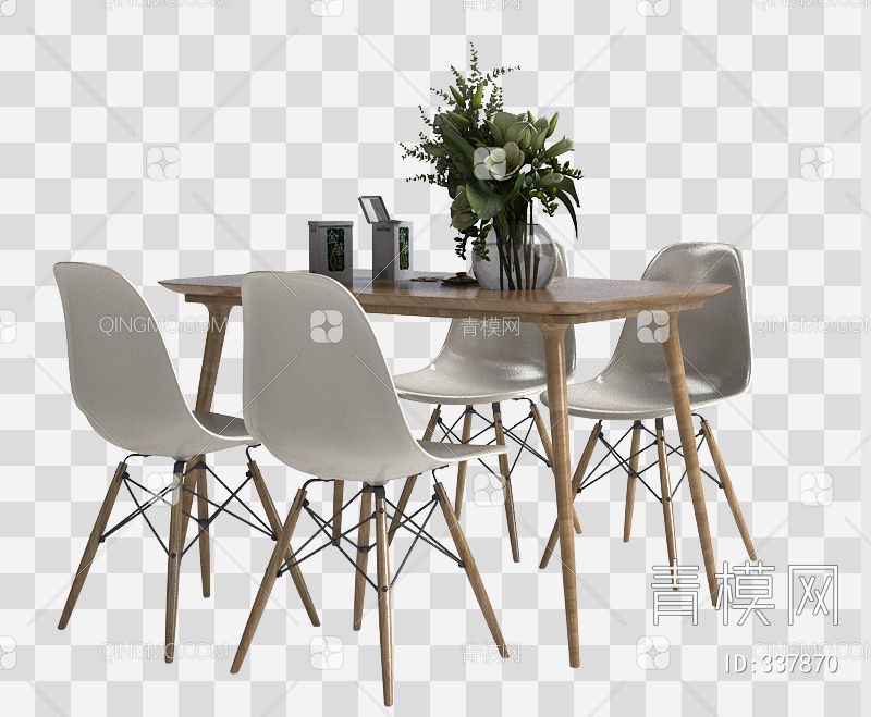 餐桌椅组合3D模型下载【ID:337870】