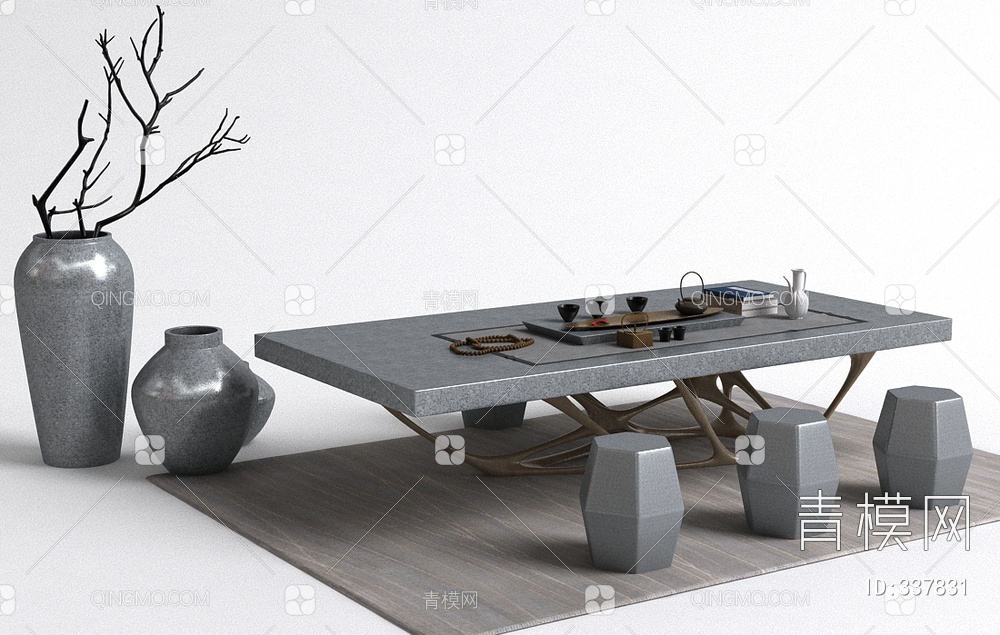石茶桌椅3D模型下载【ID:337831】