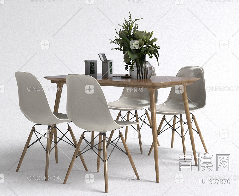 餐桌椅组合3D模型下载【ID:337870】