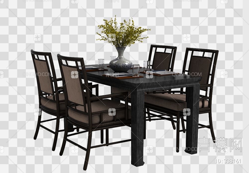 餐桌椅组合3D模型下载【ID:338161】