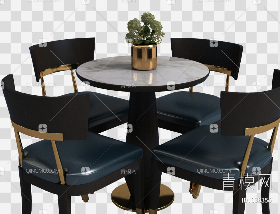 休闲桌椅组合3D模型下载【ID:338356】