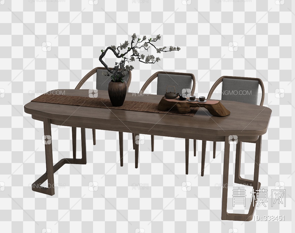 茶桌椅组合3D模型下载【ID:338451】