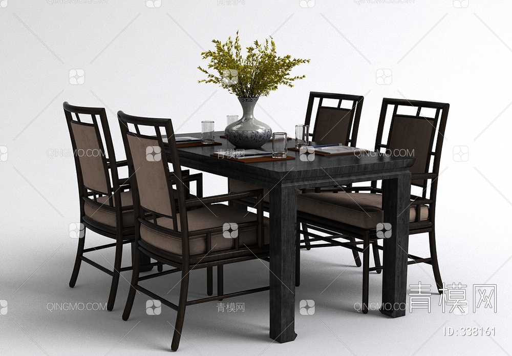 餐桌椅组合3D模型下载【ID:338161】