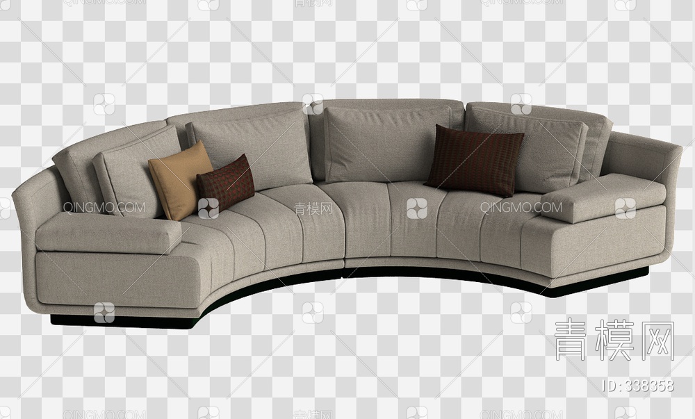 弧形沙发3D模型下载【ID:338358】
