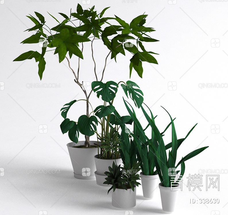 盆栽组合3D模型下载【ID:338630】