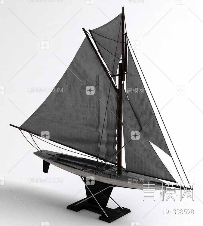 帆船模型3D模型下载【ID:338598】