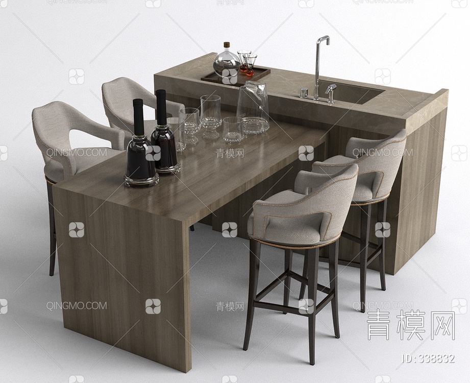 餐桌吧台洗手台3D模型下载【ID:338832】