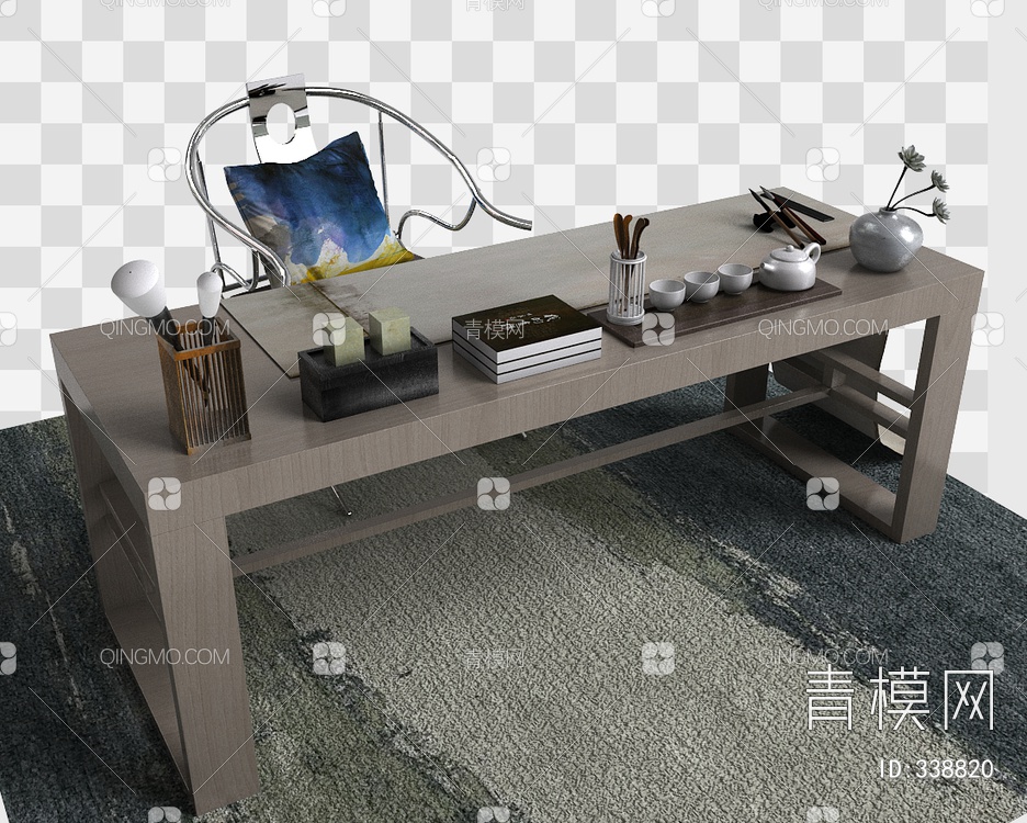 书桌组合3D模型下载【ID:338820】