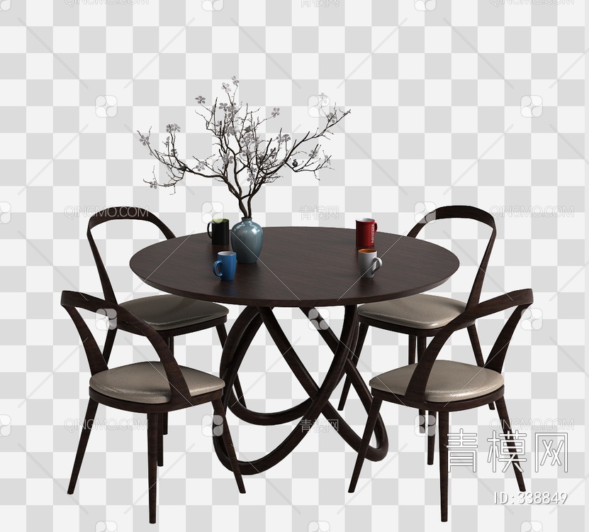 茶桌椅3D模型下载【ID:338849】
