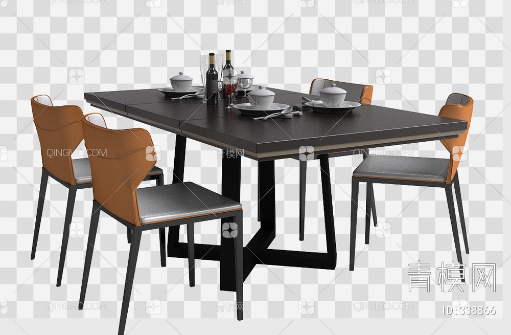 餐桌椅3D模型下载【ID:338866】