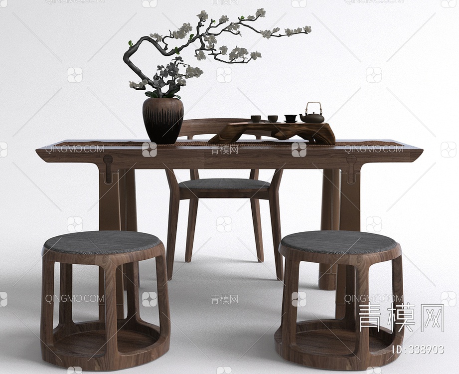 茶桌椅3D模型下载【ID:338903】