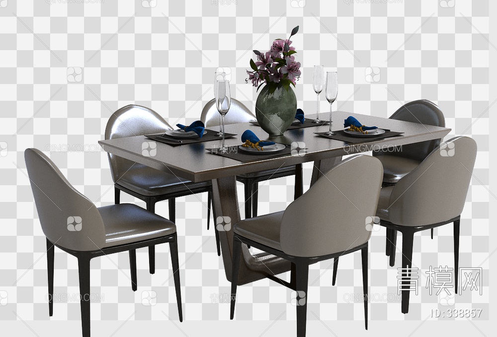 餐桌椅3D模型下载【ID:338857】