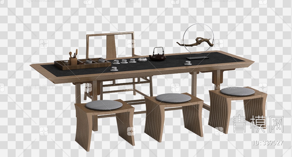 茶桌椅3D模型下载【ID:339027】