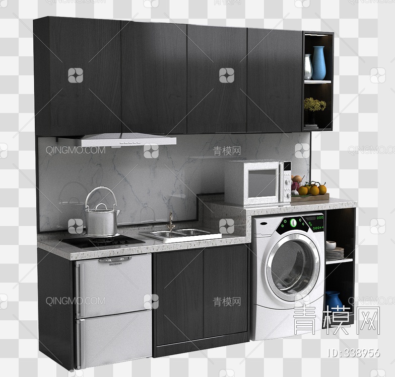 厨房橱柜3D模型下载【ID:338956】