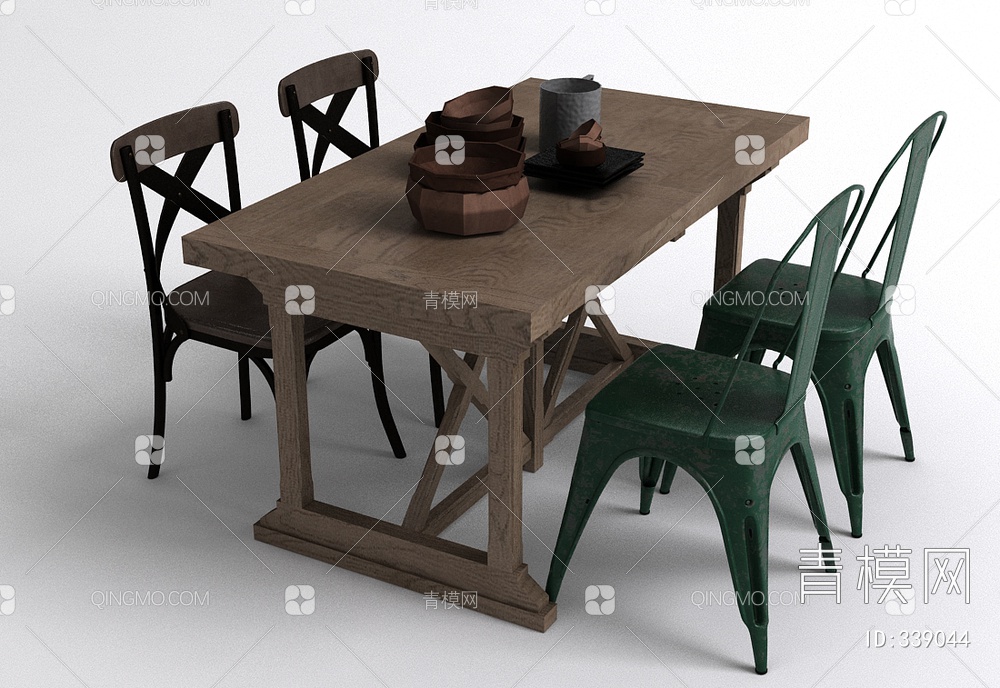 桌椅组合3D模型下载【ID:339044】