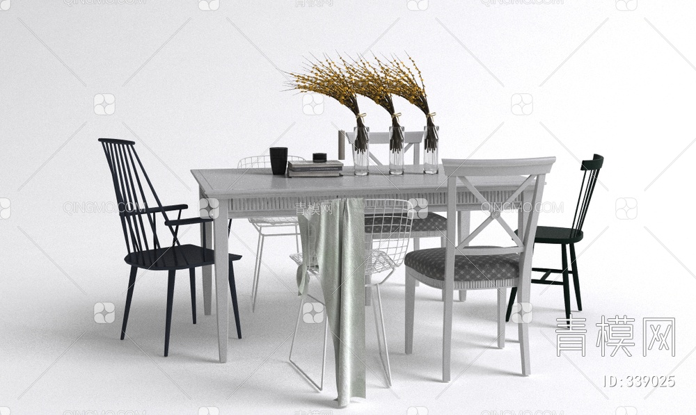 餐桌椅3D模型下载【ID:339025】