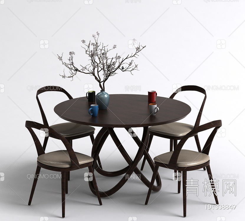 茶桌椅3D模型下载【ID:338849】