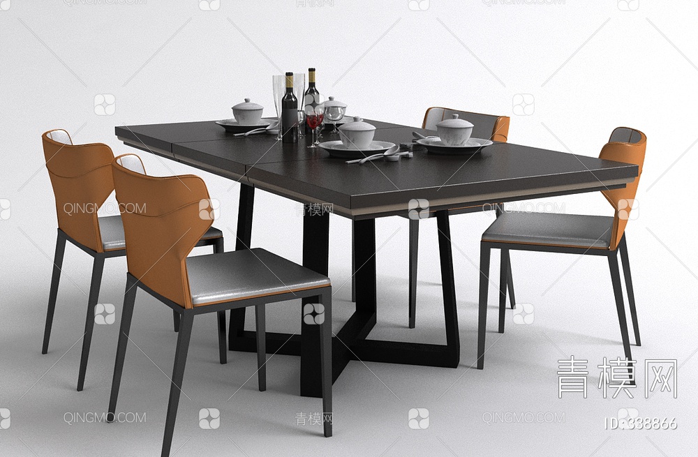 餐桌椅3D模型下载【ID:338866】