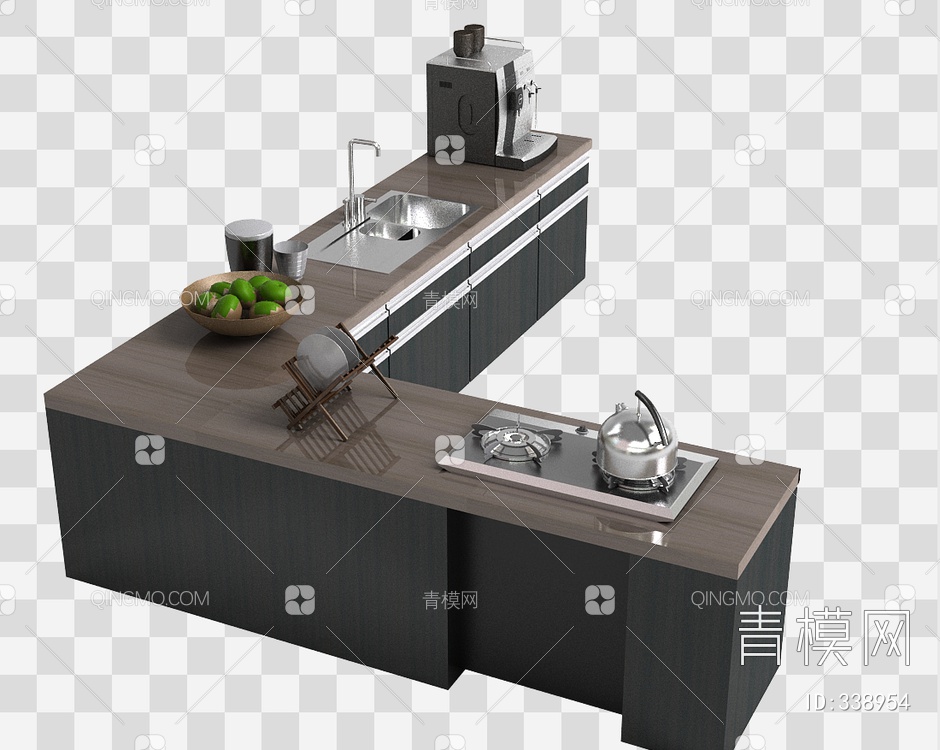 厨房灶台3D模型下载【ID:338954】