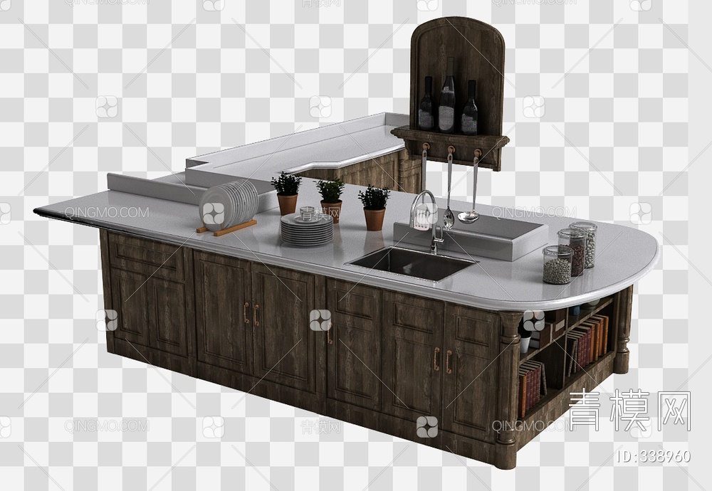 厨房橱柜3D模型下载【ID:338960】