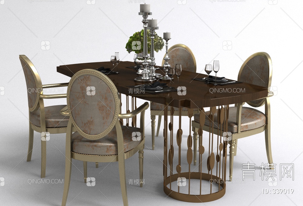 餐桌椅3D模型下载【ID:339019】