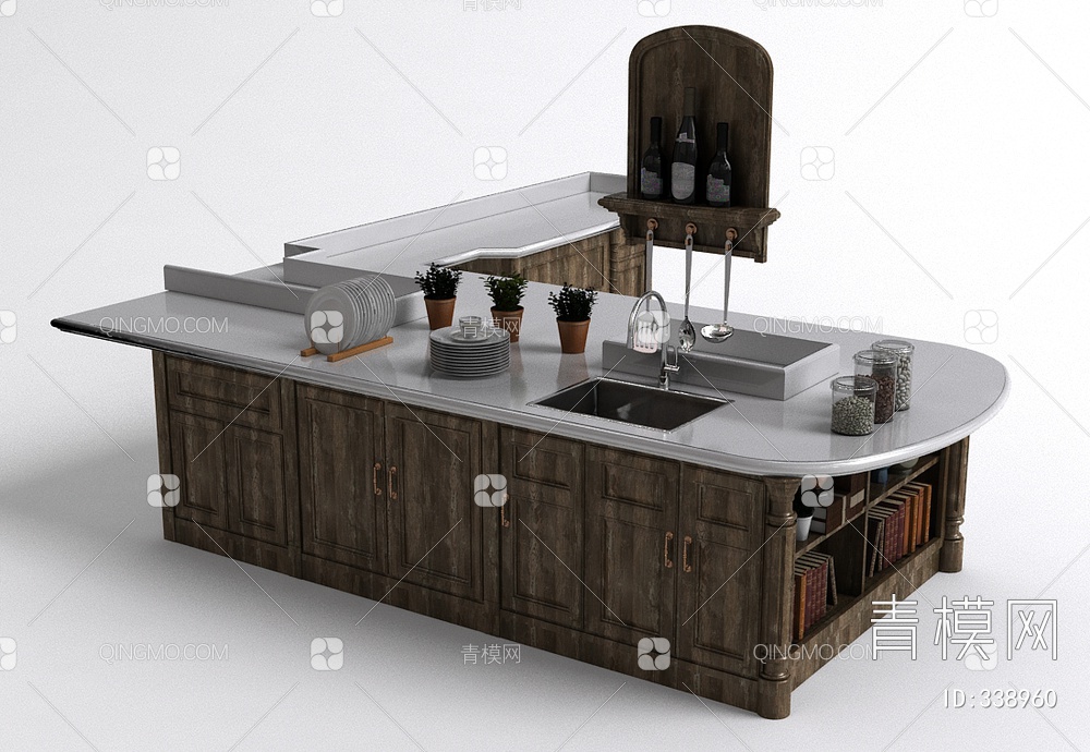 厨房橱柜3D模型下载【ID:338960】
