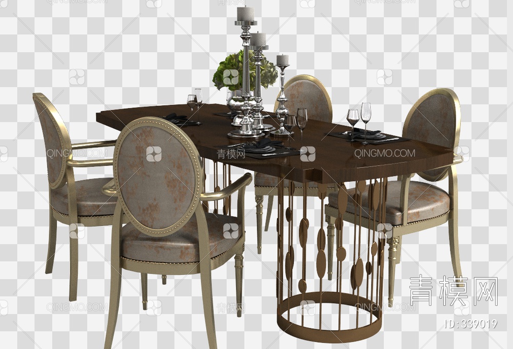 餐桌椅3D模型下载【ID:339019】