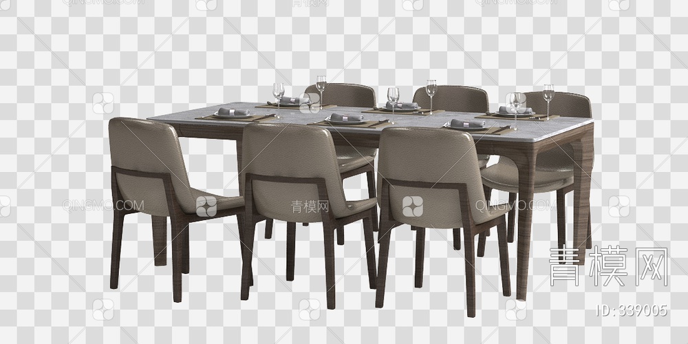 餐桌椅3D模型下载【ID:339005】