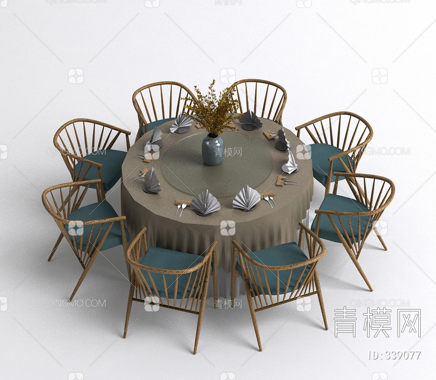 餐桌椅3D模型下载【ID:339077】