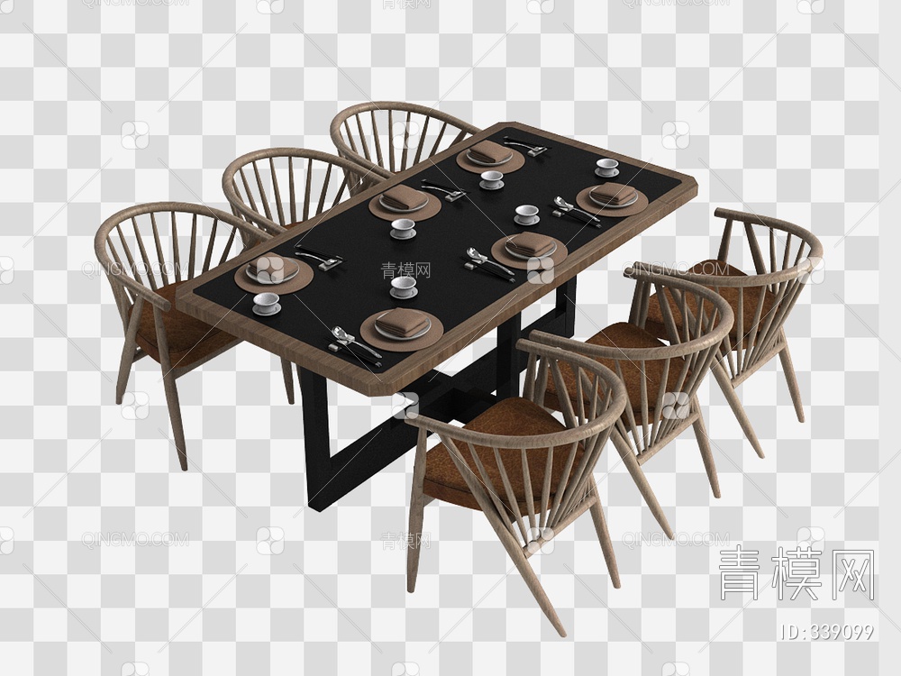 餐桌椅3D模型下载【ID:339099】