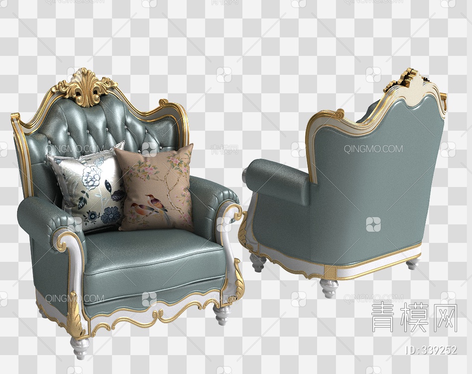 单人沙发3D模型下载【ID:339252】