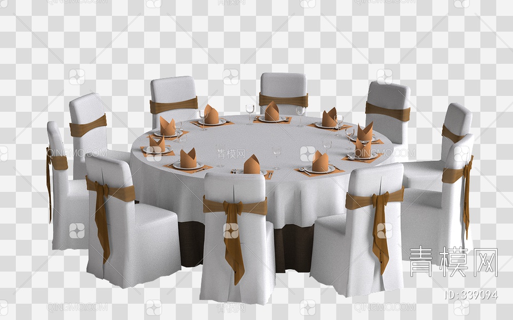礼堂餐桌椅3D模型下载【ID:339094】