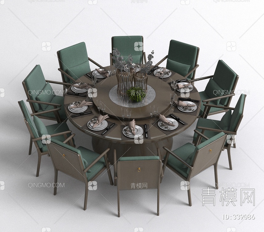 餐厅餐桌椅3D模型下载【ID:339086】