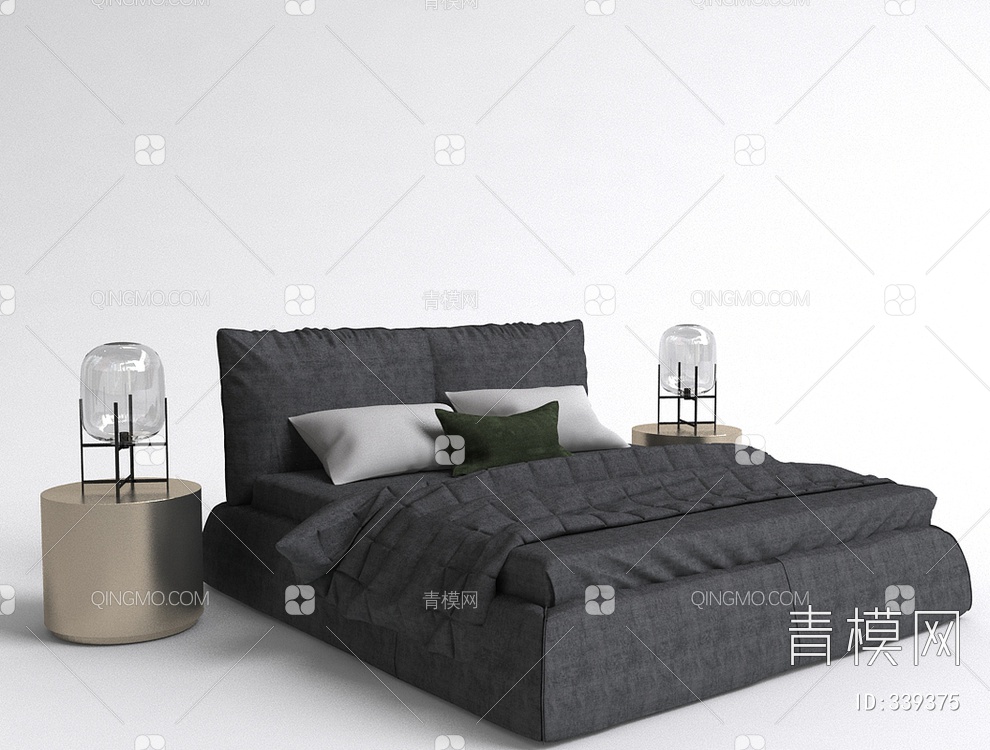 卧室床3D模型下载【ID:339375】