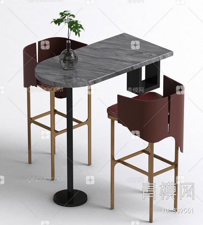 吧台椅组合3D模型下载【ID:339561】