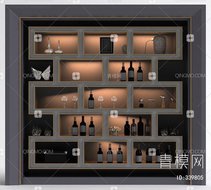 红酒柜3D模型下载【ID:339805】